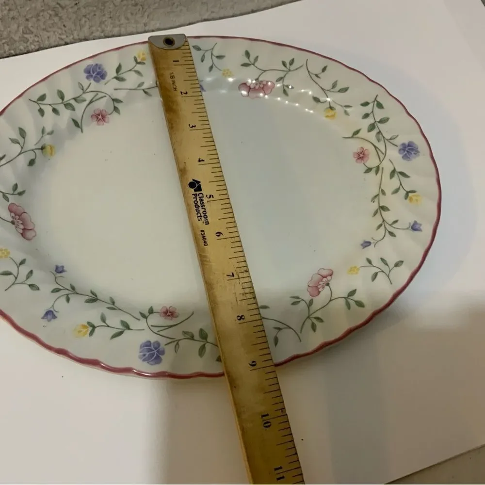 Johnson Brothers Summer Chintz oval platter Pink Flower Ridged Border England